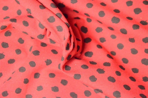 Jersey GOTS Dots Punkte dunkelrot